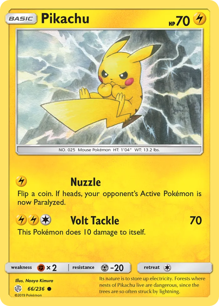 Pikachu #66 Cosmic Eclipse Pokemon card