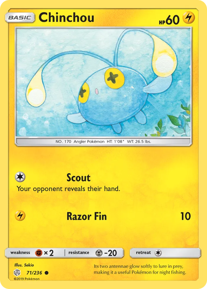 Chinchou #71 Cosmic Eclipse Pokemon card