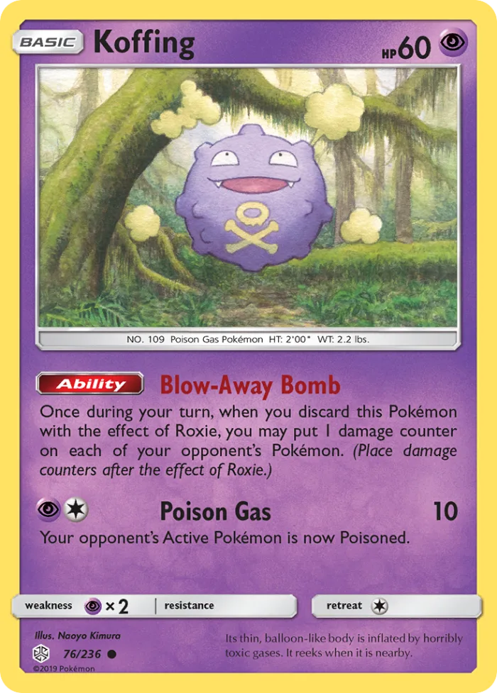 Koffing #76 Cosmic Eclipse Pokemon card