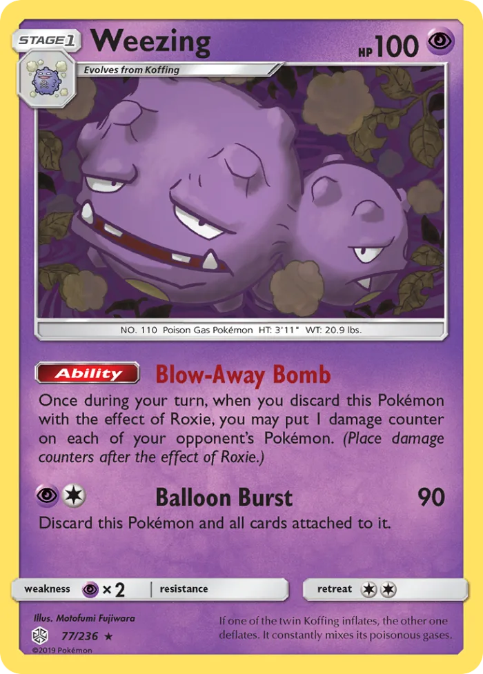 Weezing #77 Cosmic Eclipse Pokemon card