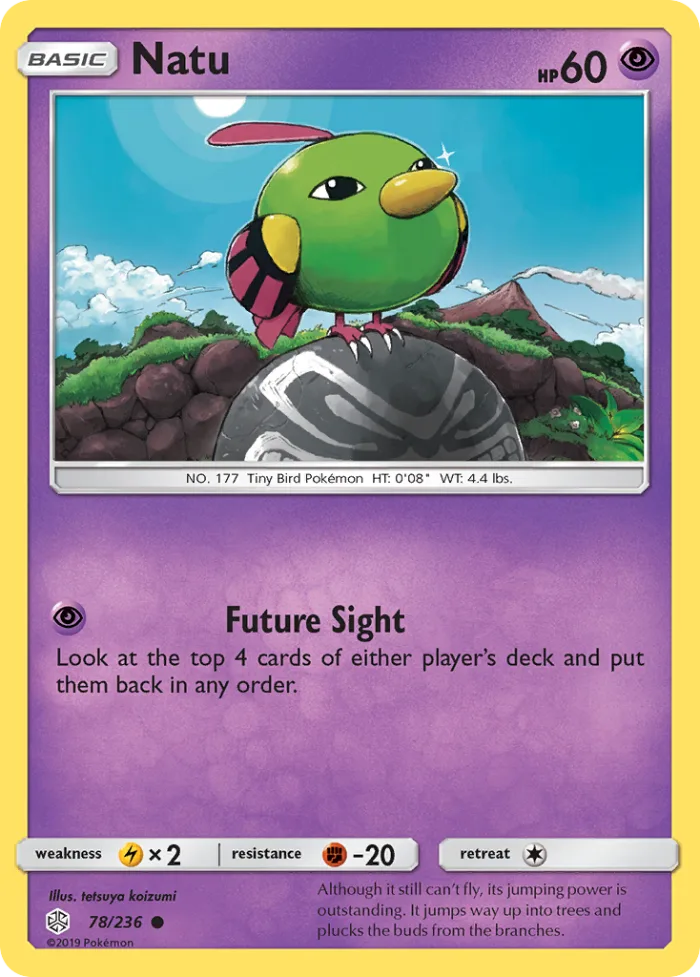 Natu #78 Cosmic Eclipse Pokemon card
