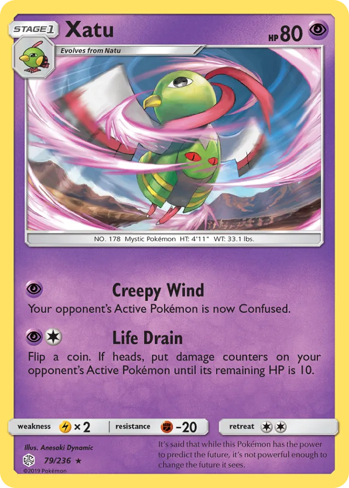 Xatu #79 Cosmic Eclipse Pokemon card