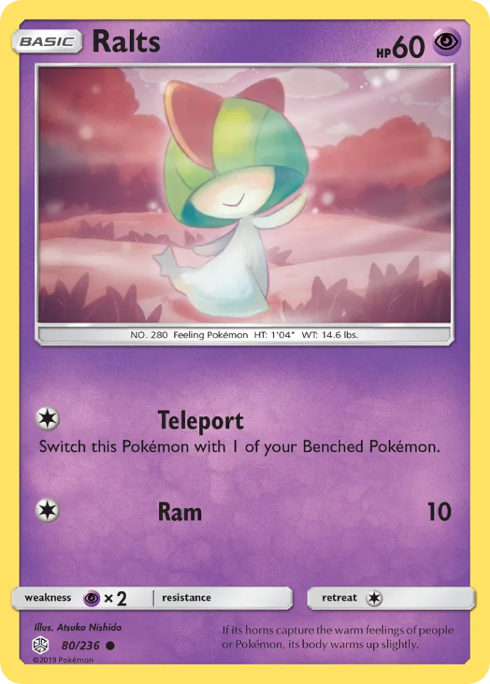 Ralts #80 Cosmic Eclipse Pokemon card