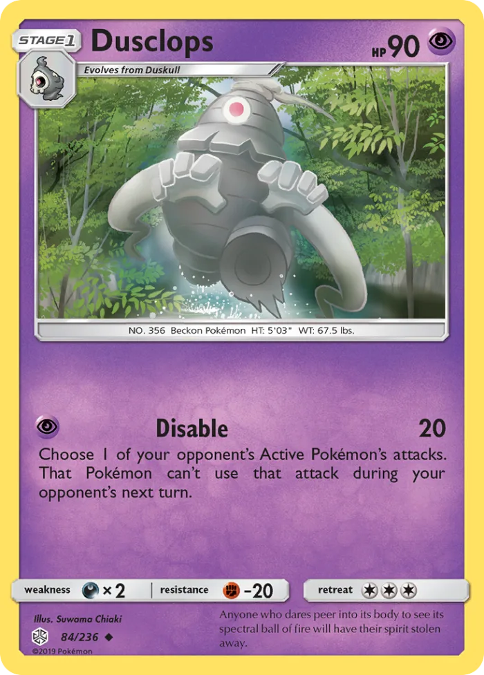 Dusclops #84 Cosmic Eclipse Pokemon card