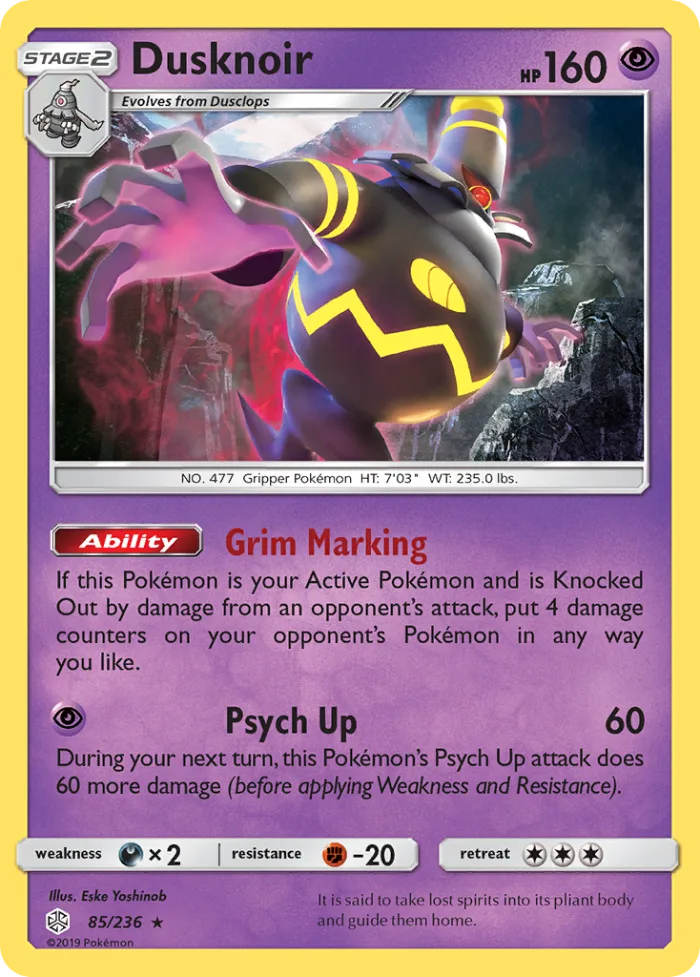 Dusknoir #85 Cosmic Eclipse Pokemon card