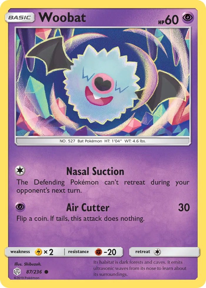 Woobat #87 Cosmic Eclipse Pokemon card