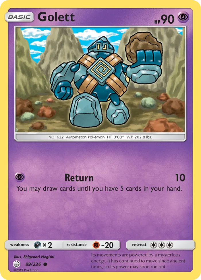 Golett #89 Cosmic Eclipse Pokemon card