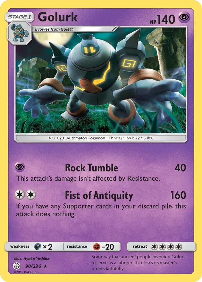 Golurk #90 Cosmic Eclipse Pokemon card