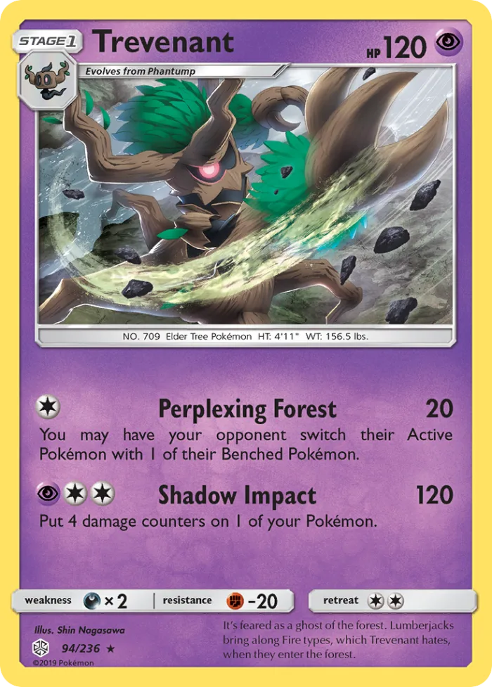 Trevenant #94 Cosmic Eclipse Pokemon card