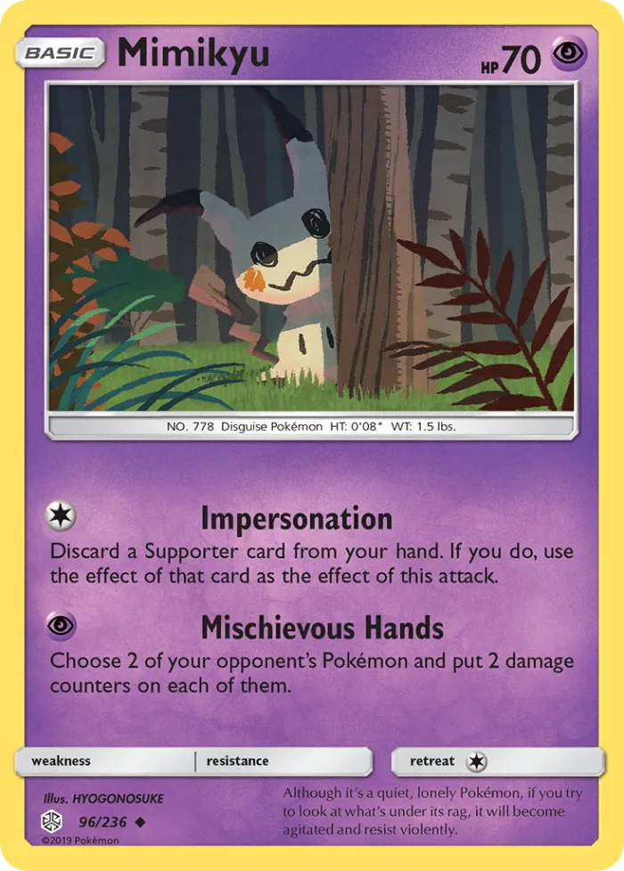 Mimikyu #96 Cosmic Eclipse Pokemon card