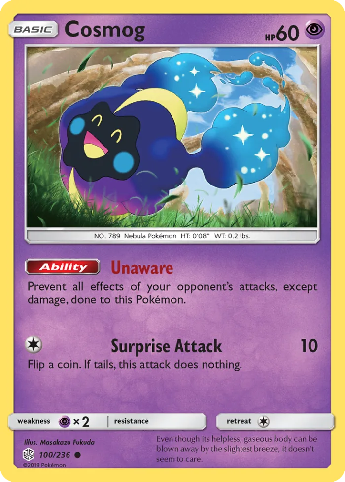 Cosmog #100 Cosmic Eclipse Pokemon card