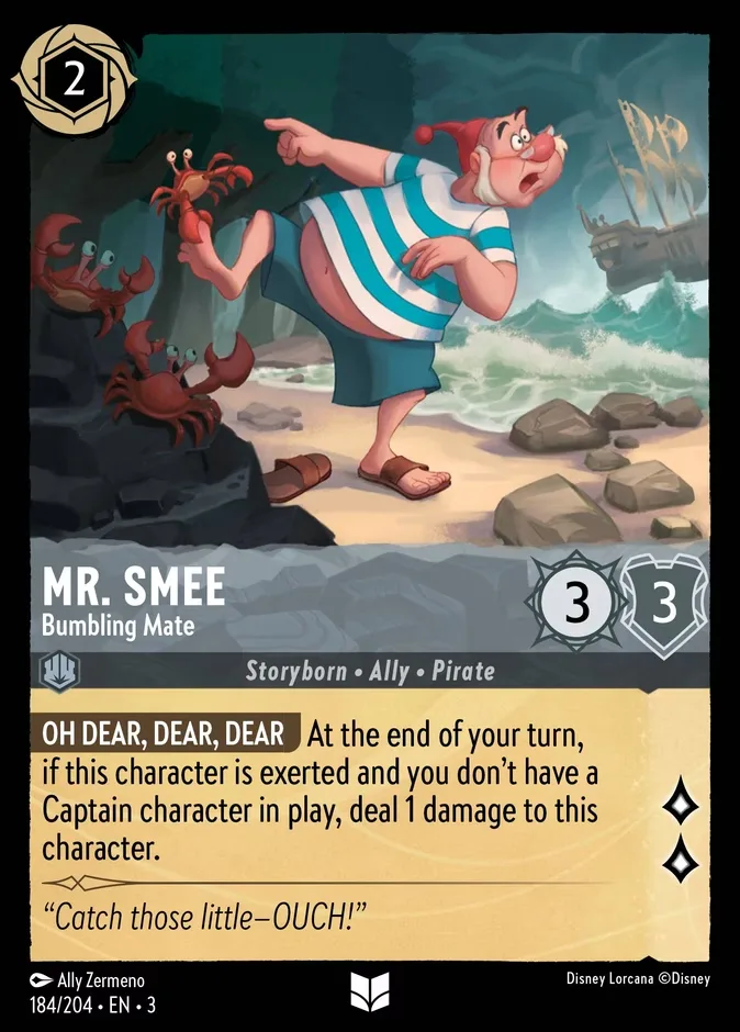 Mr. Smee #184 Into the Inklands Disney Lorcana card