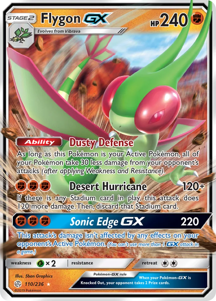 Flygon-GX #110 Cosmic Eclipse Pokemon card