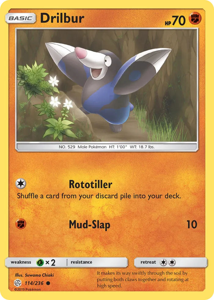 Drilbur #114 Cosmic Eclipse Pokemon card
