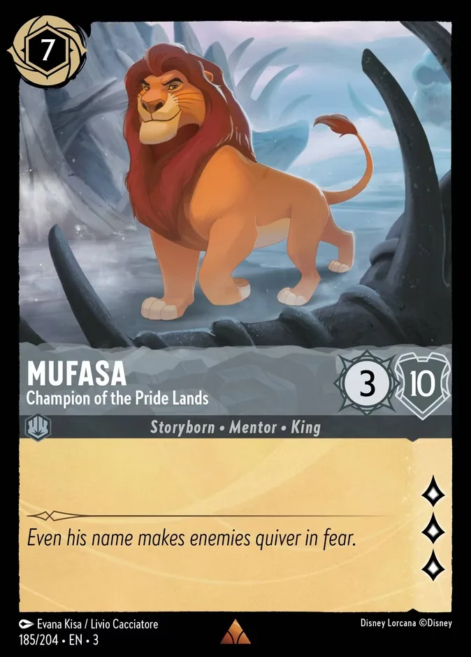 Mufasa #185 Into the Inklands Disney Lorcana card