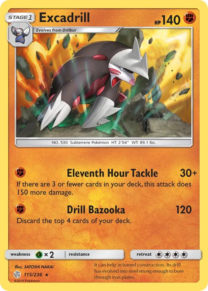 Excadrill #115 Cosmic Eclipse Pokemon card