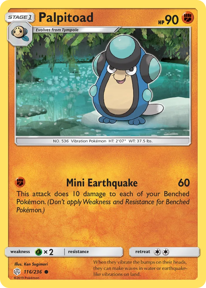 Palpitoad #116 Cosmic Eclipse Pokemon card