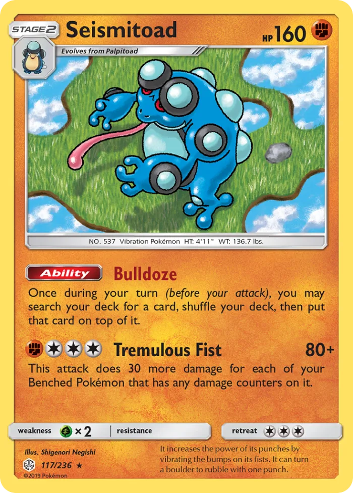 Seismitoad #117 Cosmic Eclipse Pokemon card
