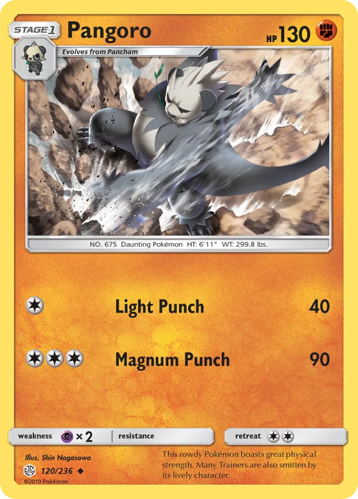 Pangoro #120 Cosmic Eclipse Pokemon card