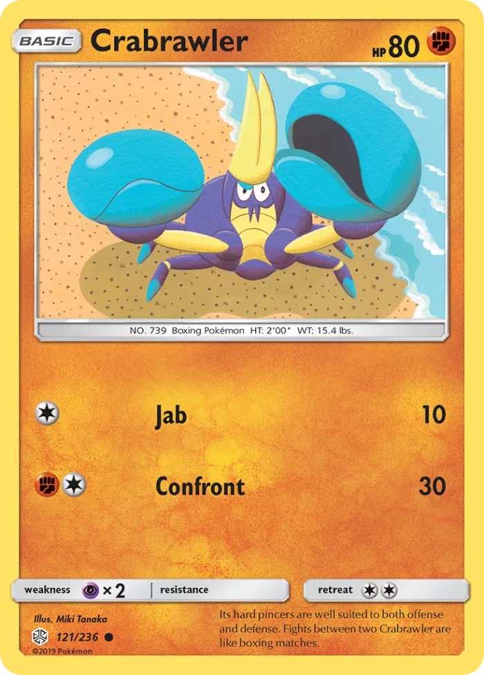 Crabrawler #121 Cosmic Eclipse Pokemon card