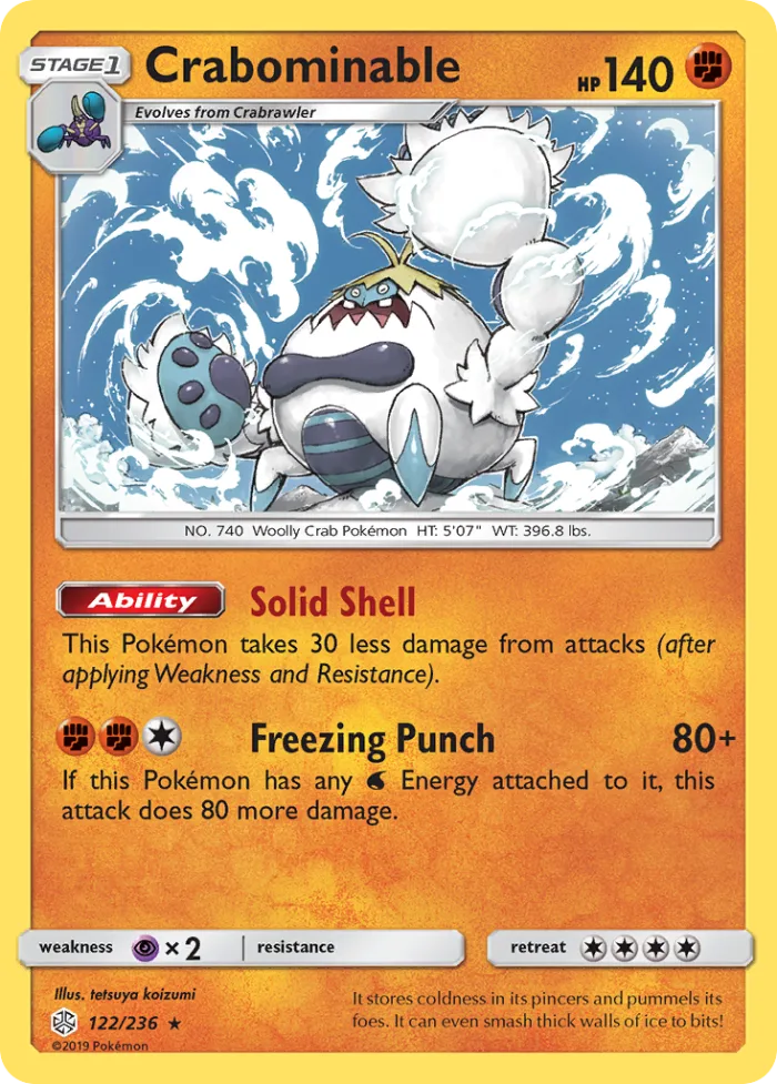 Crabominable #122 Cosmic Eclipse Pokemon card