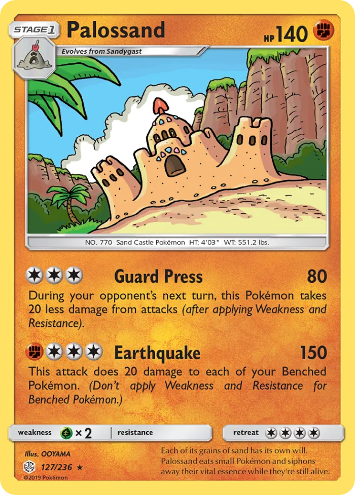 Palossand #127 Cosmic Eclipse Pokemon card