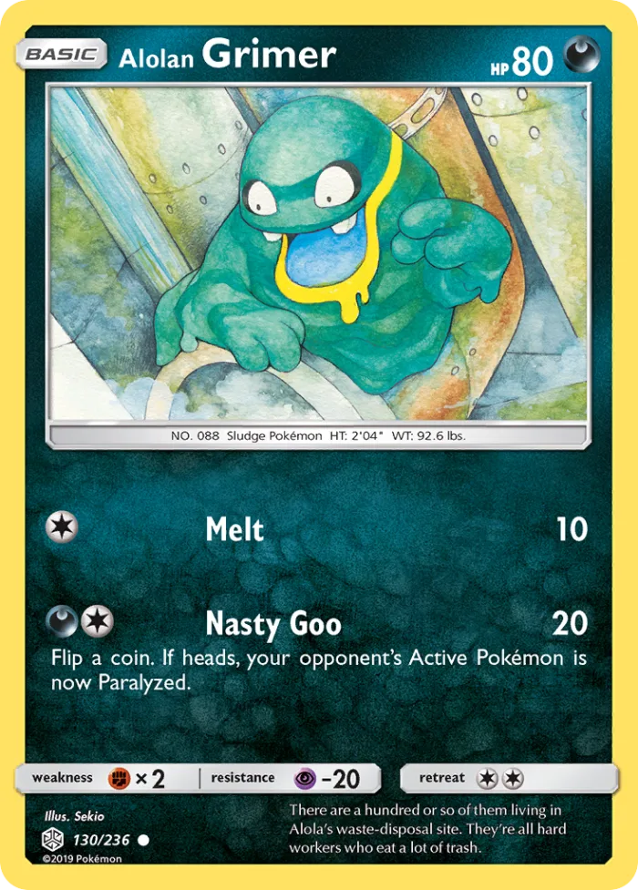 Alolan Grimer #130 Cosmic Eclipse Pokemon card