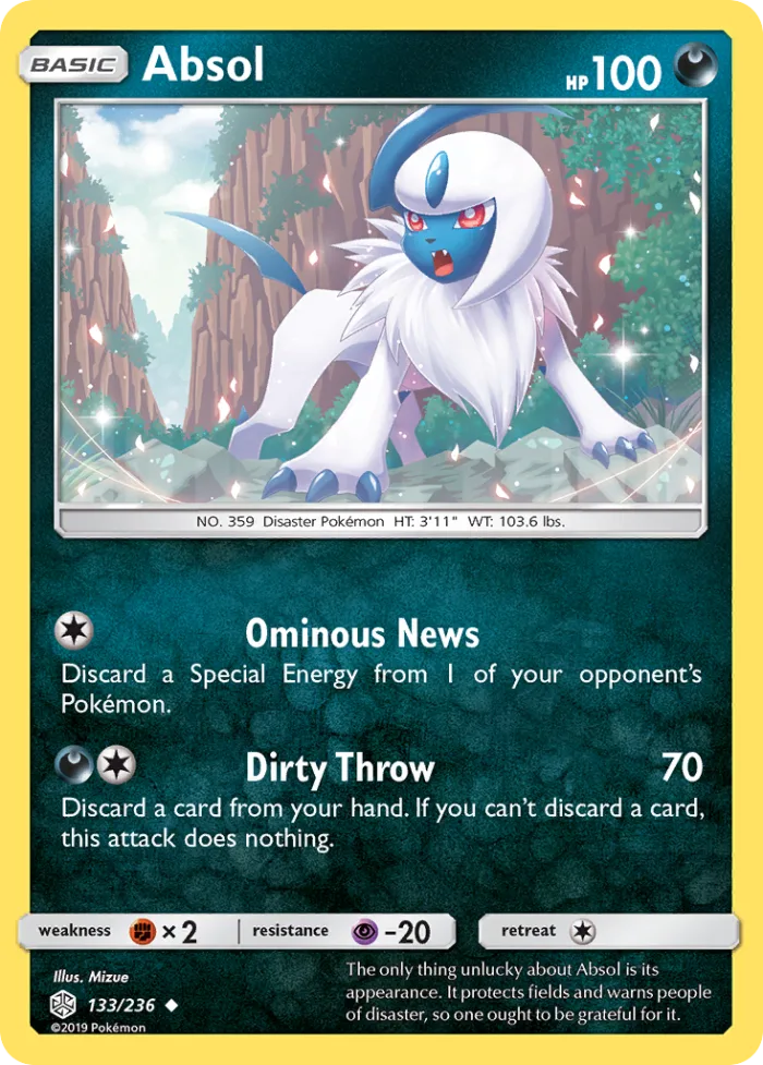 Absol #133 Cosmic Eclipse Pokemon card
