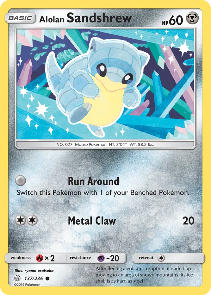 Alolan Sandshrew #137 Cosmic Eclipse Pokemon card