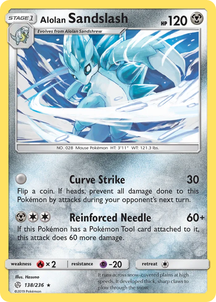 Alolan Sandslash #138 Cosmic Eclipse Pokemon card