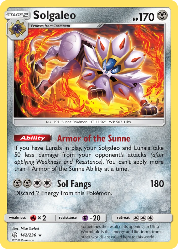 Solgaleo #142 Cosmic Eclipse Pokemon card