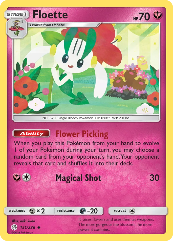 Floette #151 Cosmic Eclipse Pokemon card