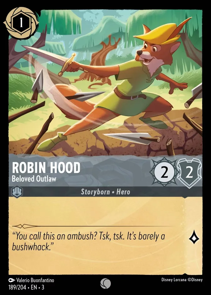 Robin Hood #189 Into the Inklands Disney Lorcana card