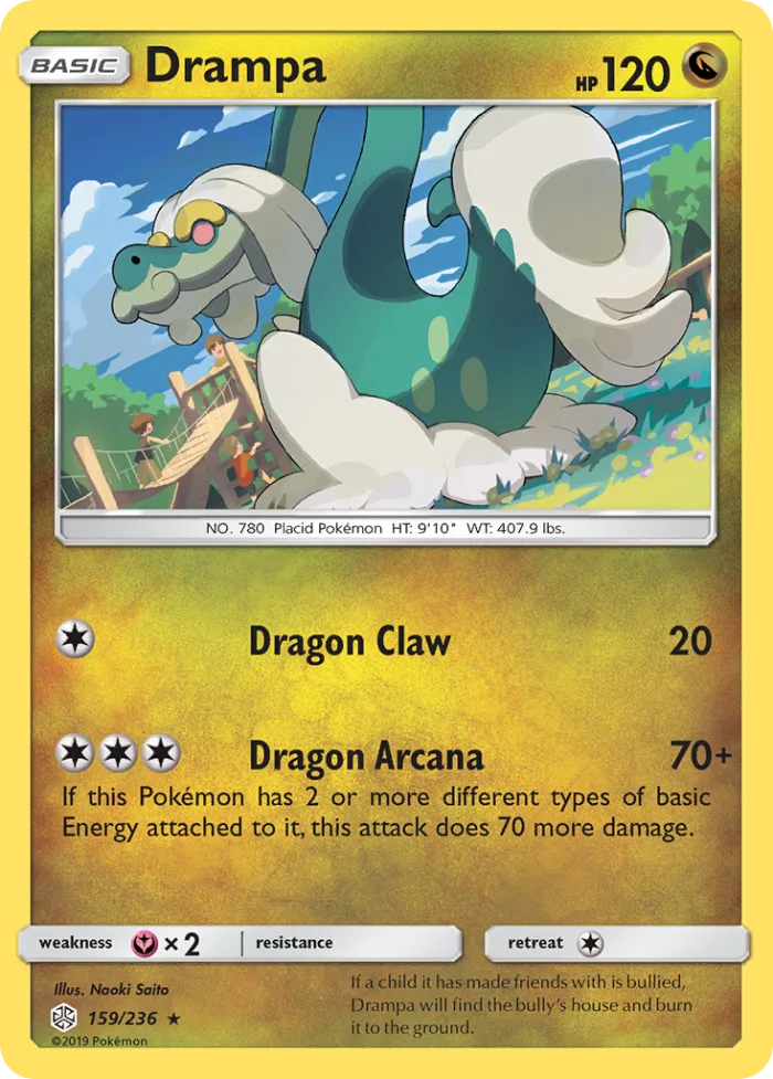 Drampa #159 Cosmic Eclipse Pokemon card