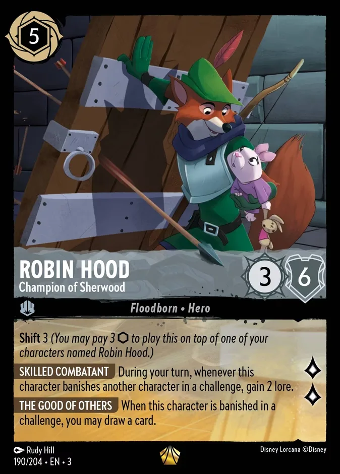 Robin Hood #190 Into the Inklands Disney Lorcana card