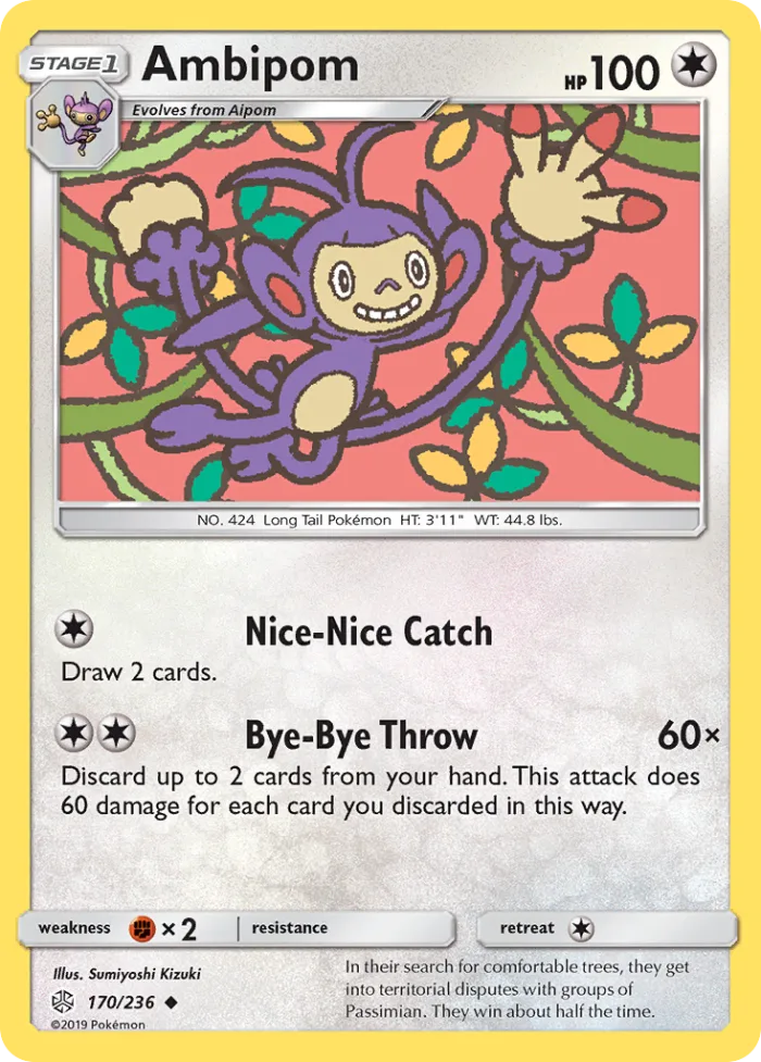 Ambipom #170 Cosmic Eclipse Pokemon card