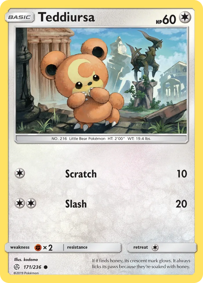 Teddiursa #171 Cosmic Eclipse Pokemon card