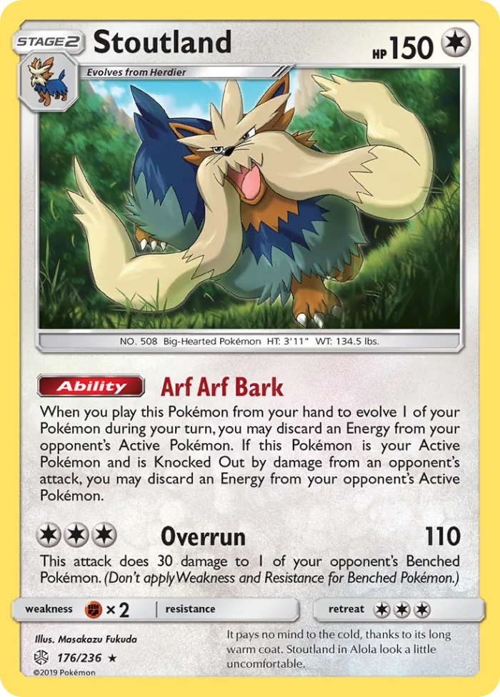 Stoutland #176 Cosmic Eclipse Pokemon card