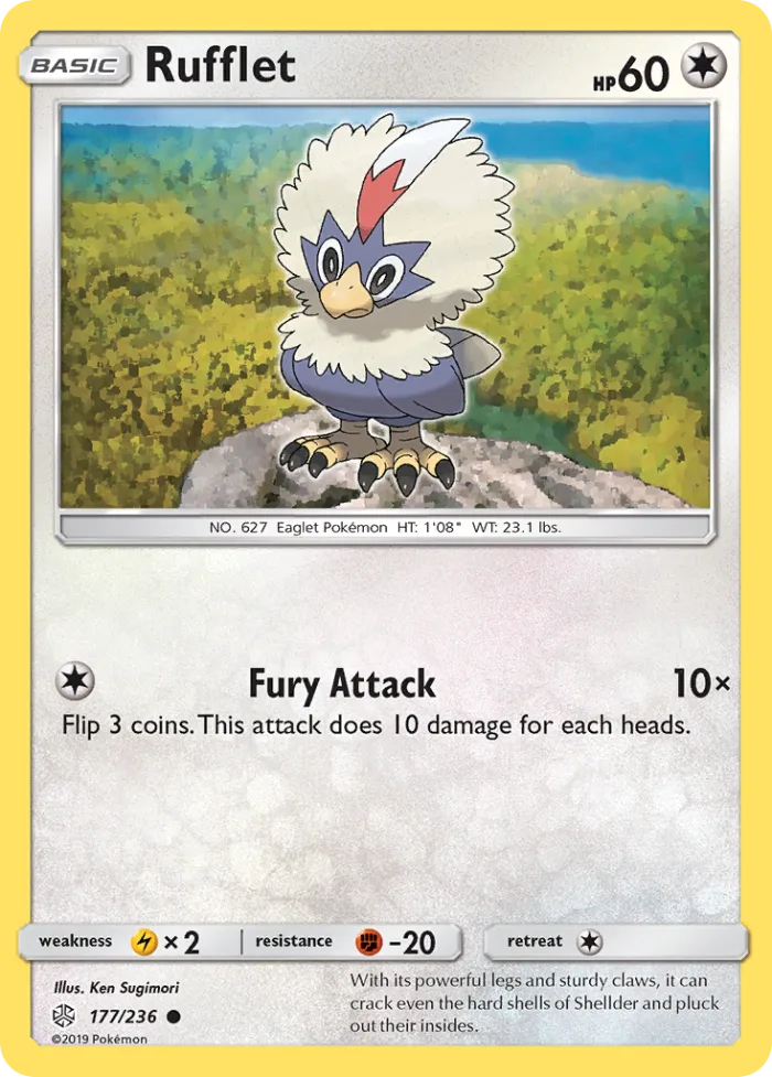 Rufflet #177 Cosmic Eclipse Pokemon card