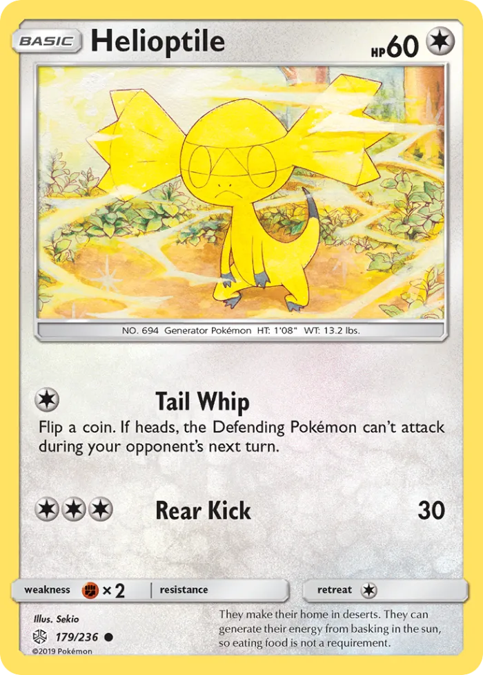 Helioptile #179 Cosmic Eclipse Pokemon card