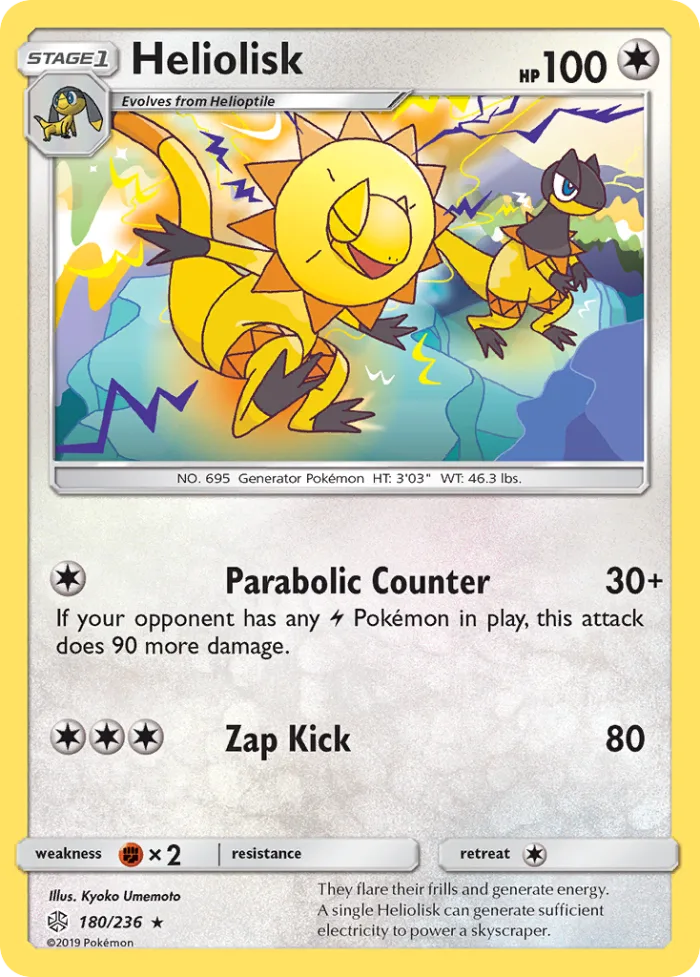 Heliolisk #180 Cosmic Eclipse Pokemon card