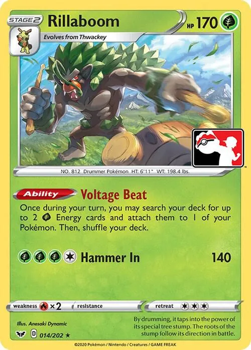 Rillaboom Play! Pokémon Prize Pack Series One card