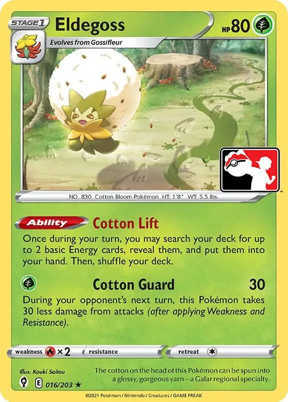 Eldegoss Play! Pokémon Prize Pack Series One card