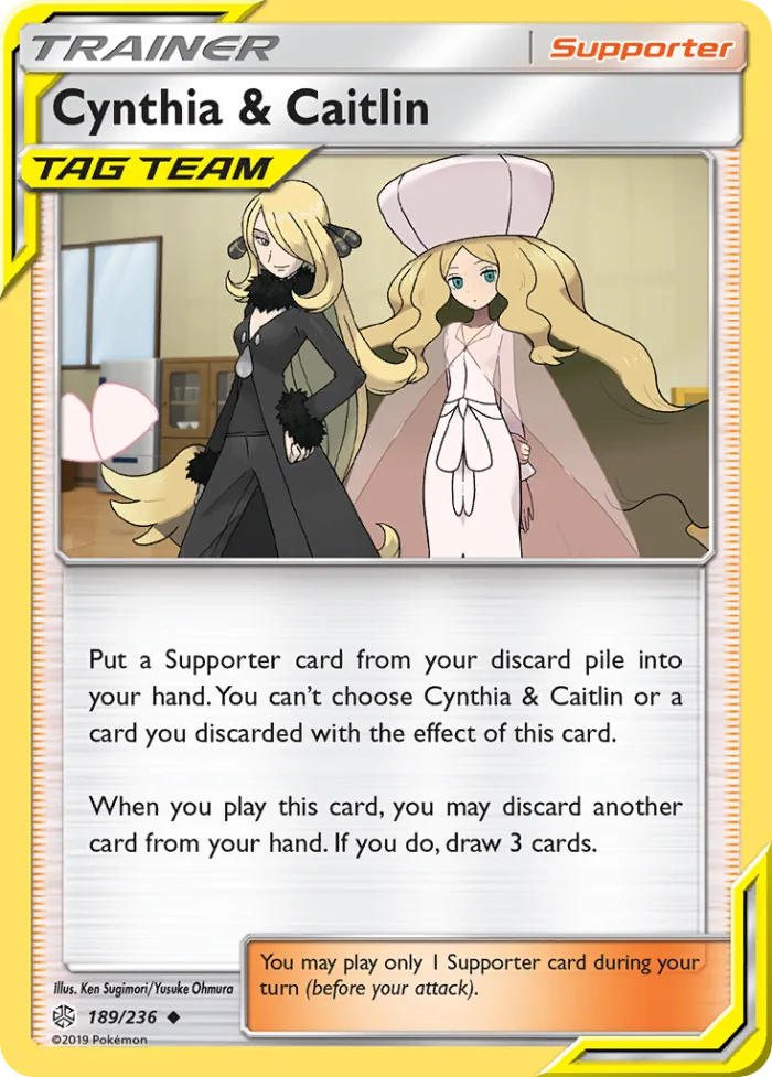 Cynthia & Caitlin #189 Cosmic Eclipse Pokemon card