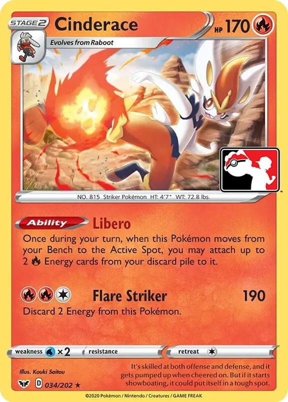 Cinderace Play! Pokémon Prize Pack Series One card