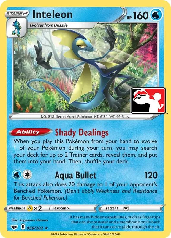 Inteleon Play! Pokémon Prize Pack Series One card