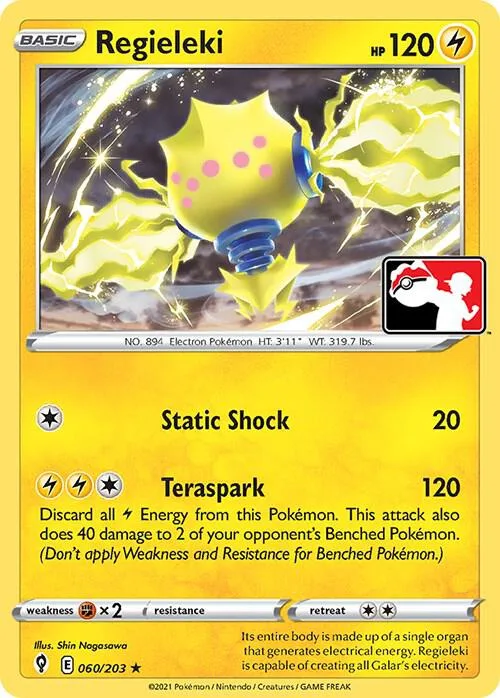Regieleki Play! Pokémon Prize Pack Series One card