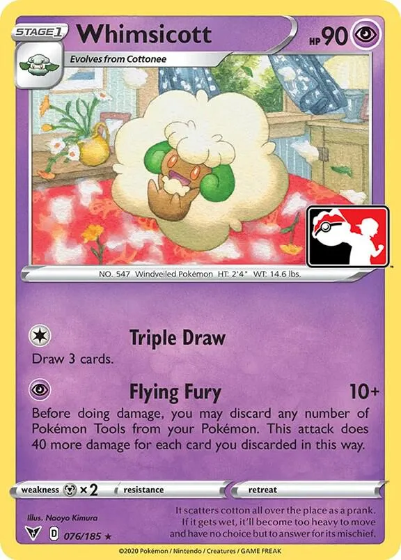 Whimsicott Play! Pokémon Prize Pack Series One card