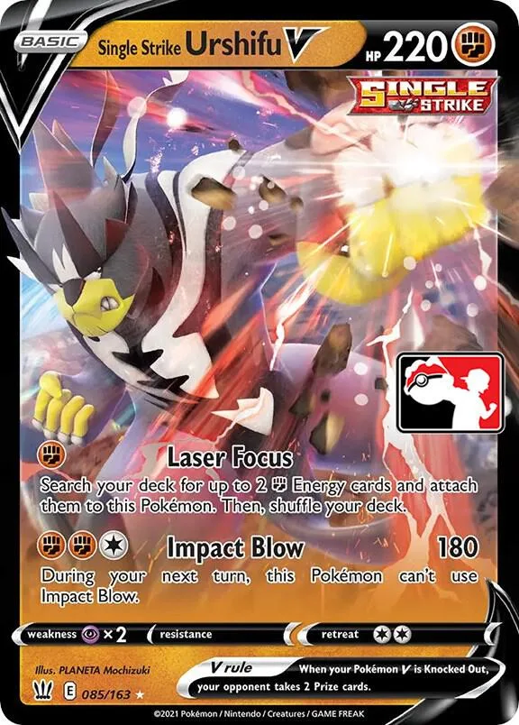 Single Strike Urshifu V Play! Pokémon Prize Pack Series One card