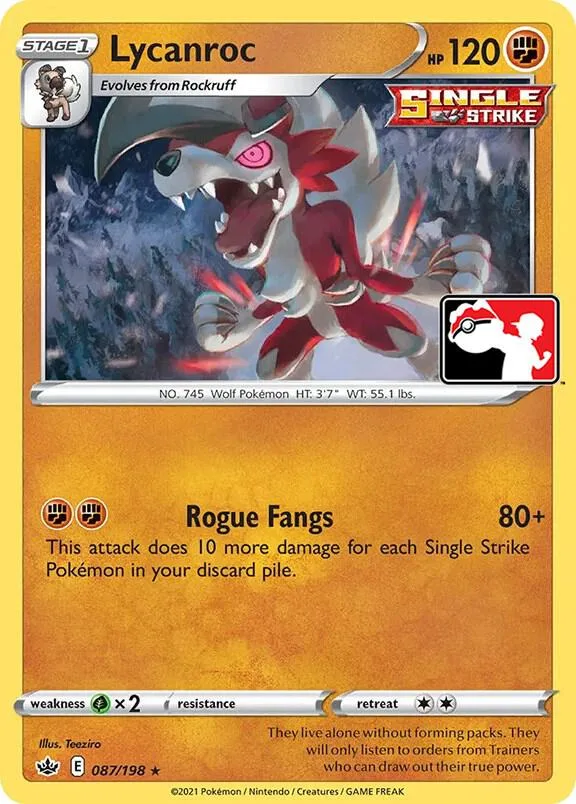 Lycanroc Play! Pokémon Prize Pack Series One card